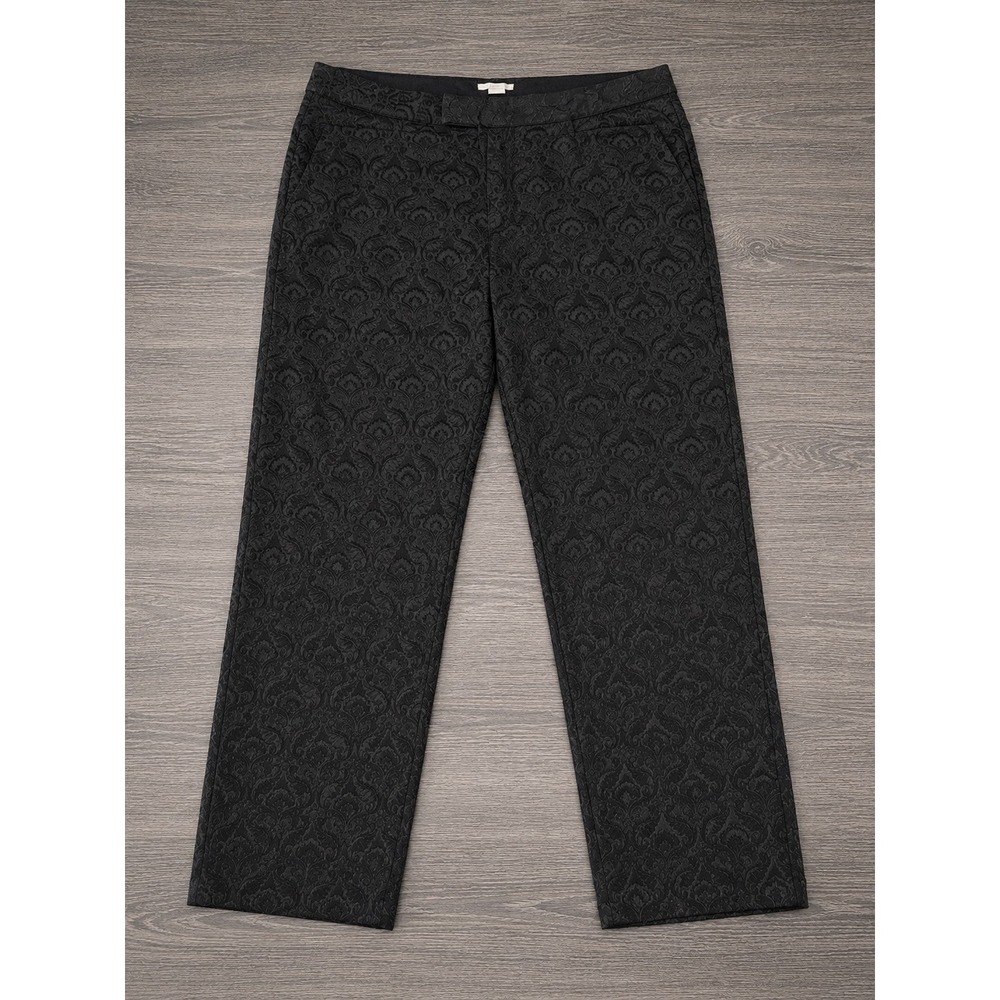 Bar III Front Row Womens XL Black Damask Jacquard Straight Leg Trousers Pants‎